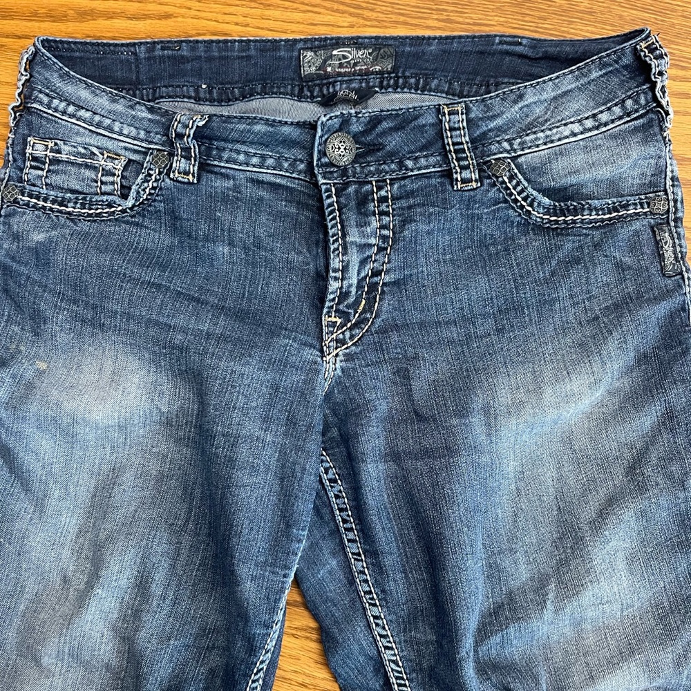 Silver capri jeans